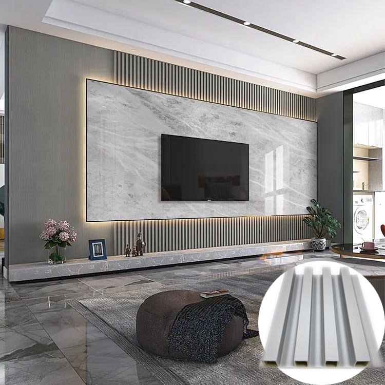 WPC Wainscot Wall Panels China Board WPC Fire Retardant Waterproof Fluted WPC Panel Wall Cladding