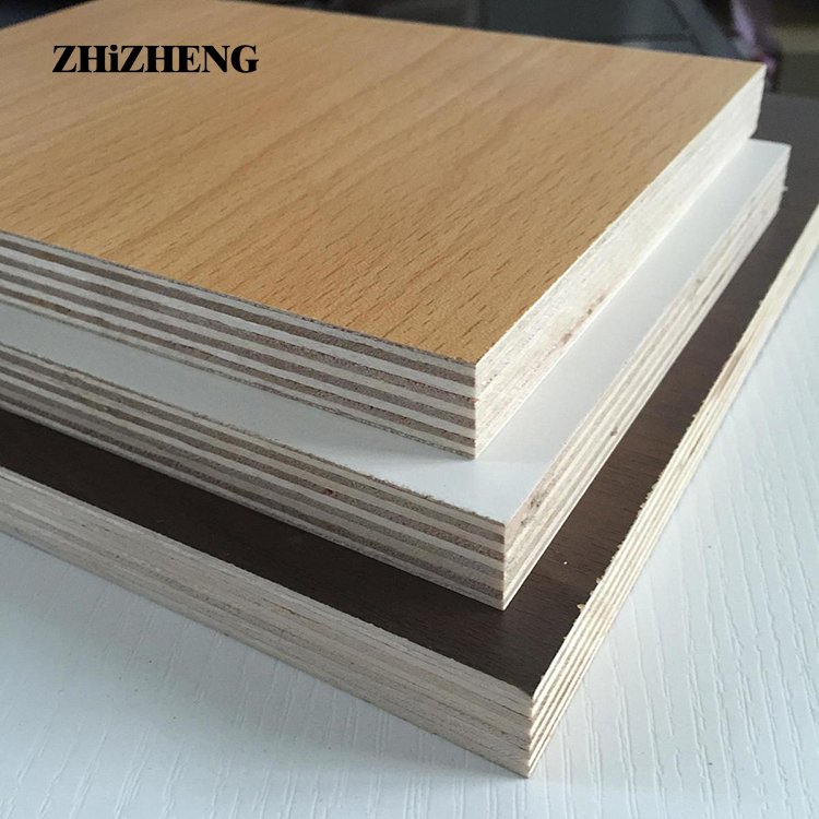 Professional Manufacturer Construction Material Wooden Grain Melamine Plywood Multilayer Board Eucalyptus For Kitchen Cabinet