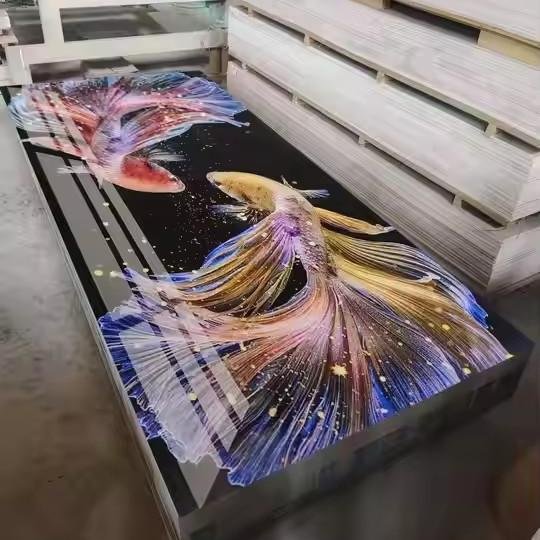Custom deer 3d print UV marble sheet bedroom kindergarten animal wallpaper decor 3D wall panel