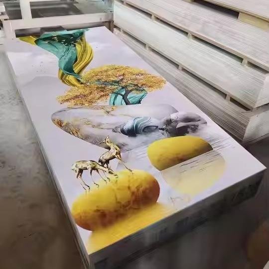 Custom deer 3d print UV marble sheet bedroom kindergarten animal wallpaper decor 3D wall panel