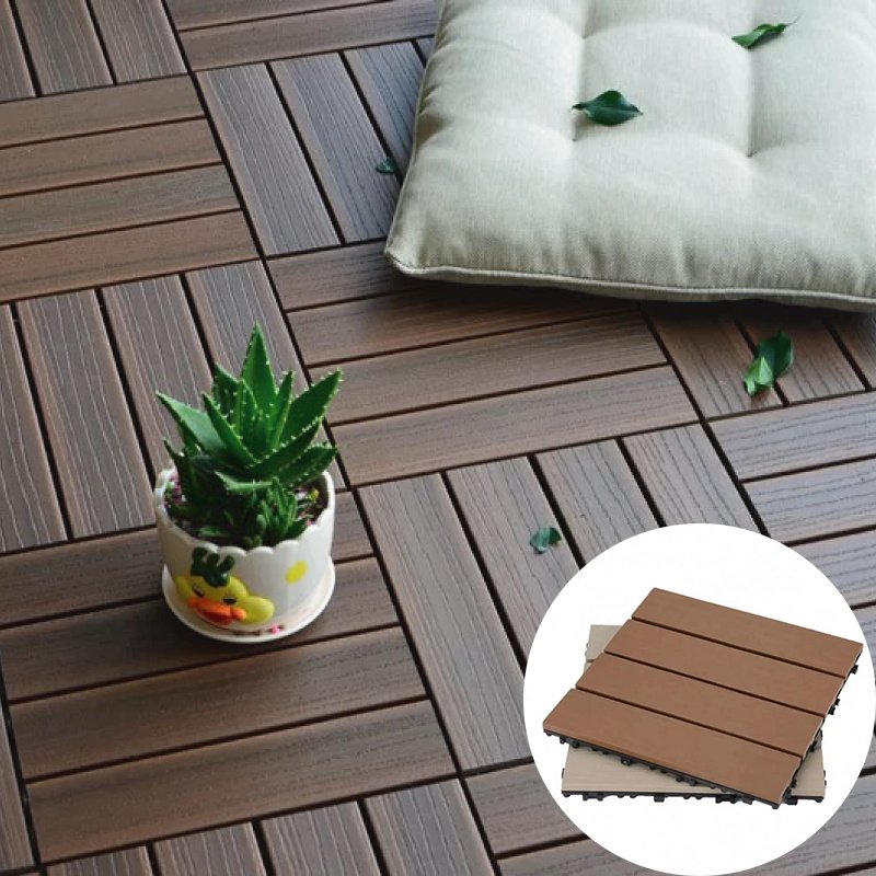 Waterproof WPC Composite Decking Boards Flooring Tiles Wood Composite Deck Tiles Terrace Patio Swimming Pool Deck Floor Tiles