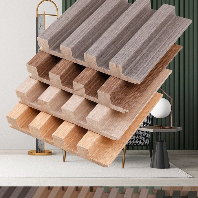 Solid Wood Grille Decorative Panel Wall Board Indoor Tv Background Wall Decorative Seamless Wall Panel