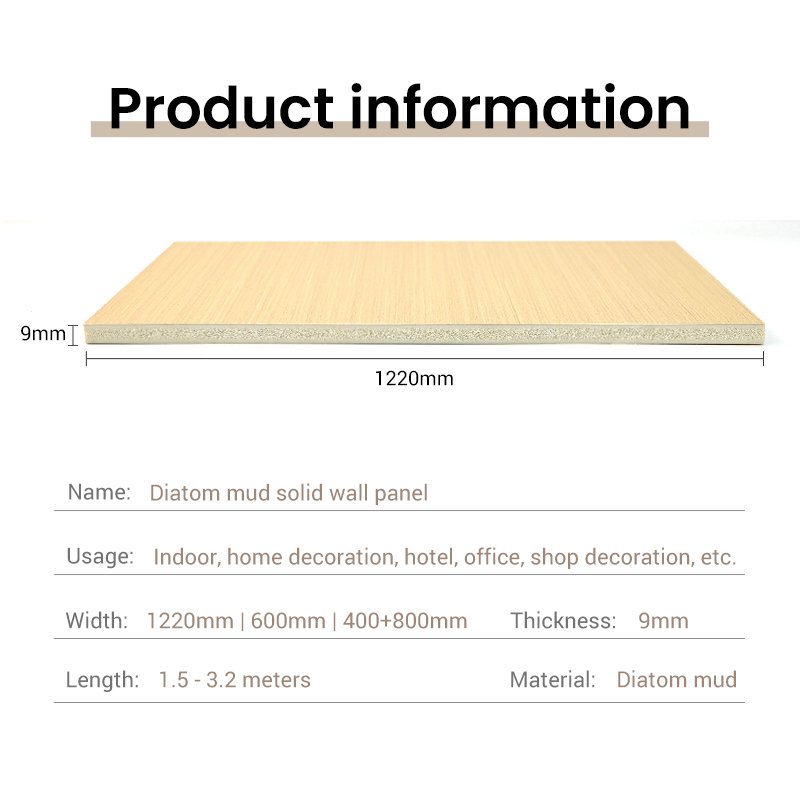 High Quality Diatom Mud Bamboo Fibre Composite Wall Board Waterproof WPC Interior Flat Panel Wall