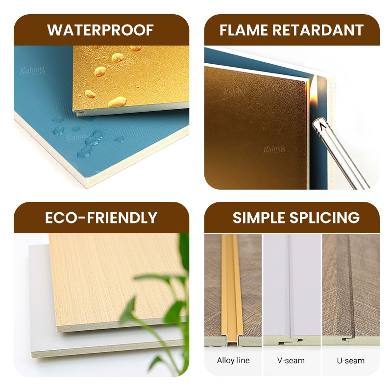 High Quality Diatom Mud Bamboo Fibre Composite Wall Board Waterproof WPC Interior Flat Panel Wall
