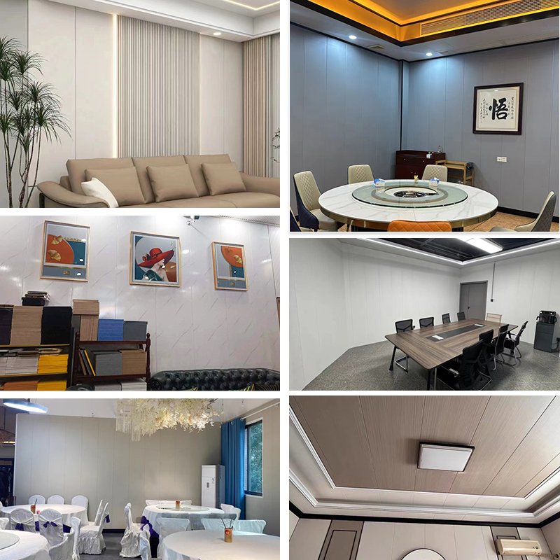 400/600 Solid color skin protection wall panel, wall renovation, quick installation carbon crystal board decorative panel