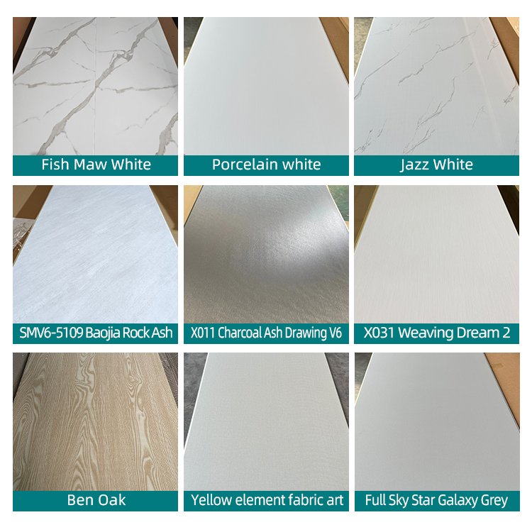 400/600 Solid color skin protection wall panel, wall renovation, quick installation carbon crystal board decorative panel