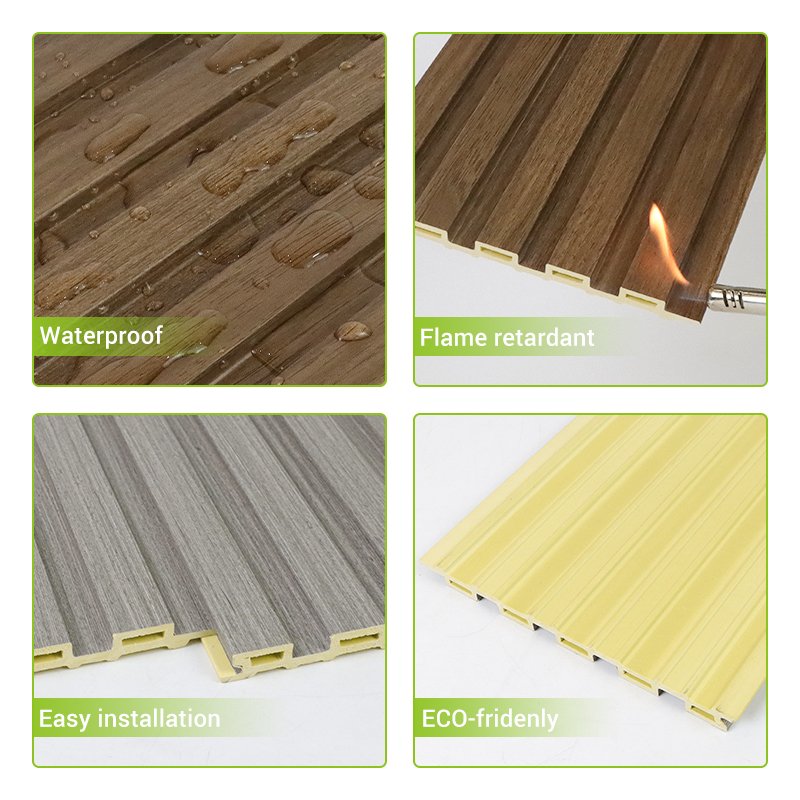 Indoor WPC Wall Board Decorative Wood Plastic Composites Wall Panel