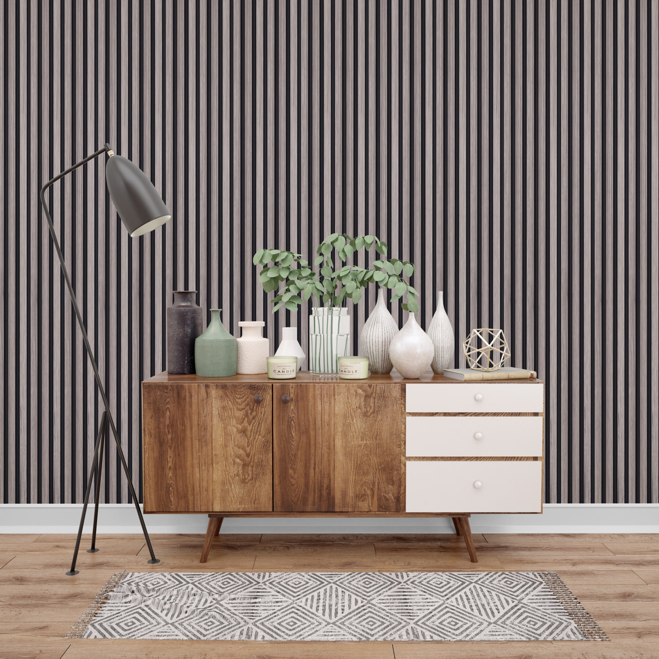 Waterproof Interior Decoration PVC Laminated Grooved Board Cladding panel from China