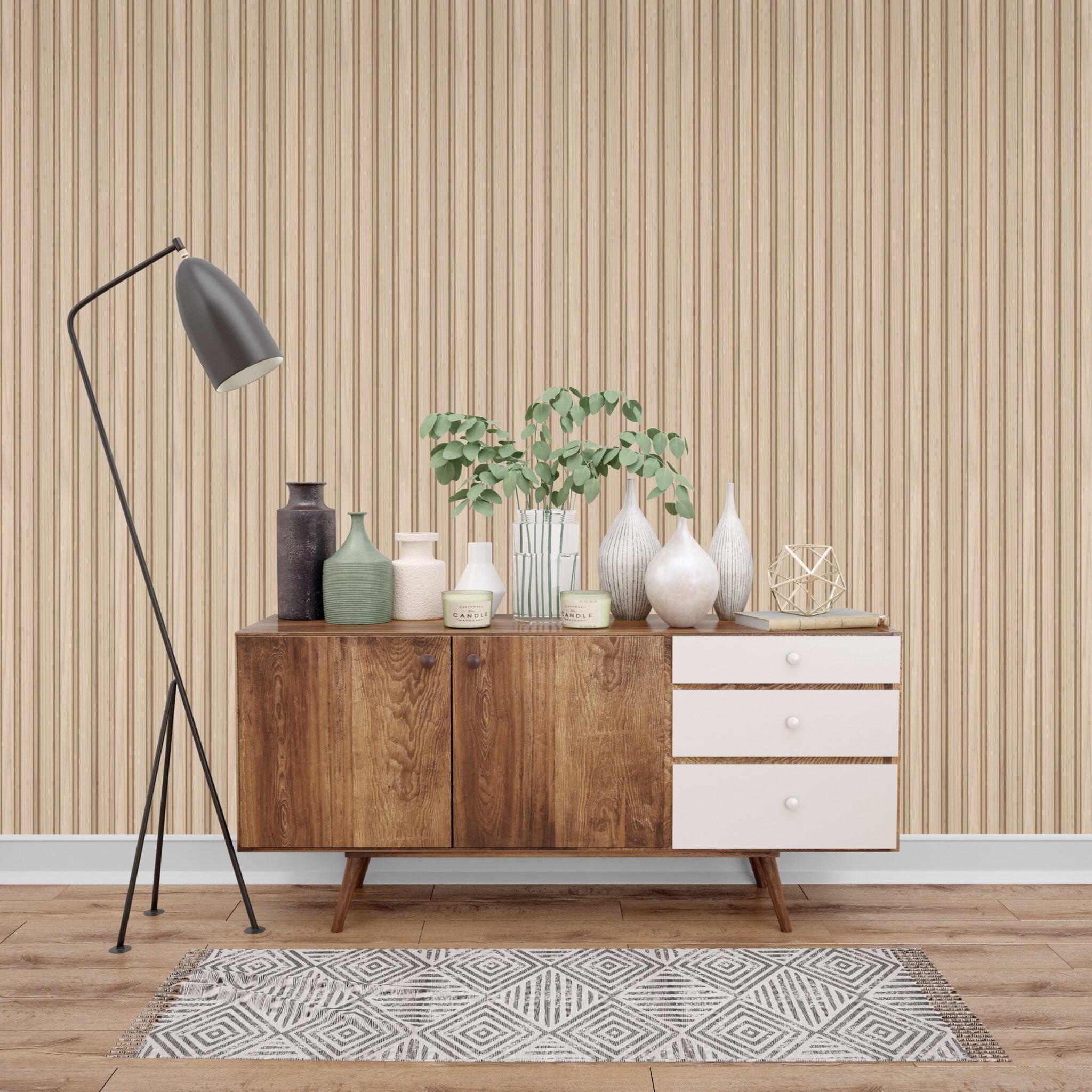 Waterproof Interior Decoration PVC Laminated Grooved Board Cladding panel from China