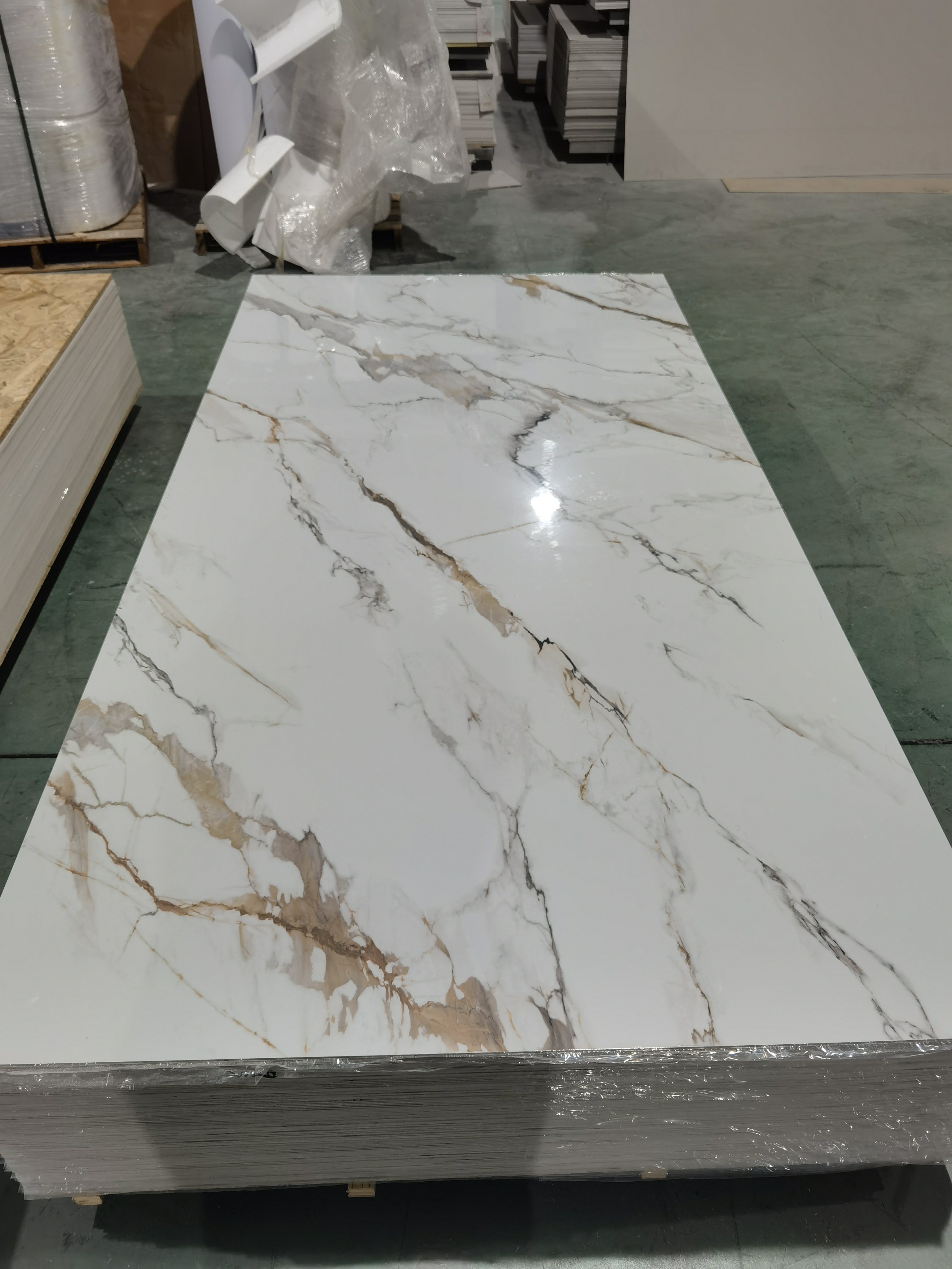 High quality 1220*2440mm Pvc Marble Sheet Interior Wall Panel Pvc Marble Sheet/ SPC WALL BOARD Marble Alternative UV Wall Board