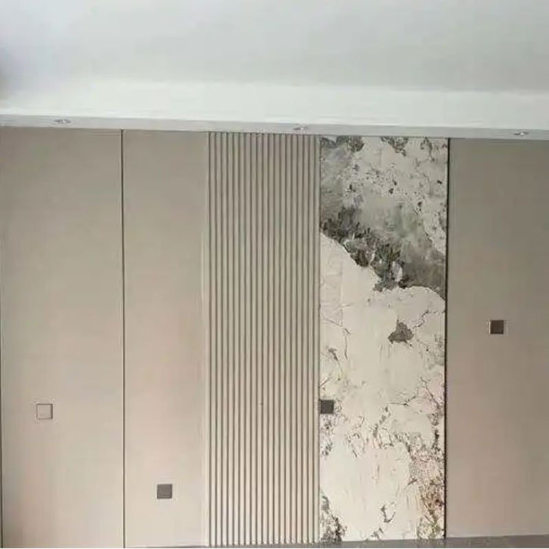 decorative Stone plastic fiber integrated wall board pvc wpc bamboo compressive recyclable wall panel for Interior Decoration