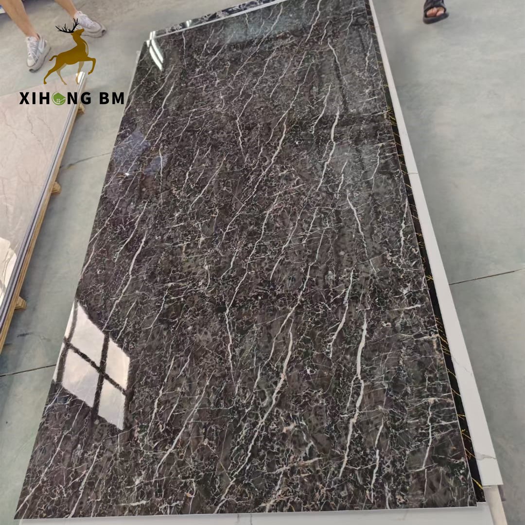 JSXH 3D PVC Wall Panel Covering Board for Hotel Decor New 3mm UV Marble Acrylic Plastic Ceiling Panel Translucent