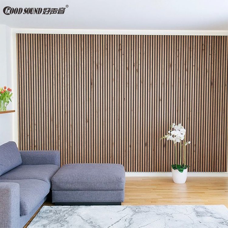 GoodSound Villa Mdf Wood Fiber Acoustic Tile Soundproof Board Slats Laminated Acoustic Panel