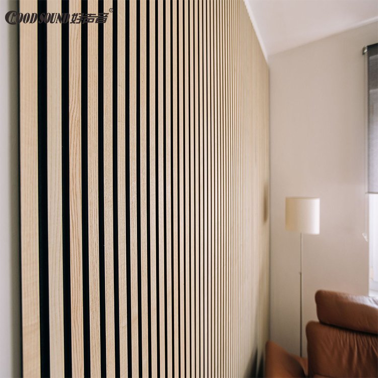 GoodSound Villa Mdf Wood Fiber Acoustic Tile Soundproof Board Slats Laminated Acoustic Panel