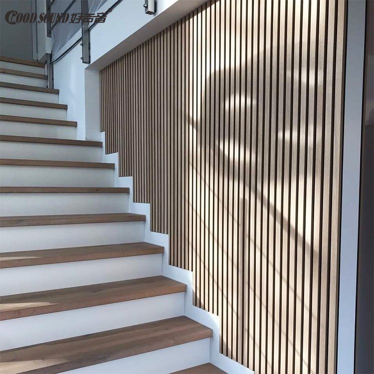 GoodSound Villa Mdf Wood Fiber Acoustic Tile Soundproof Board Slats Laminated Acoustic Panel