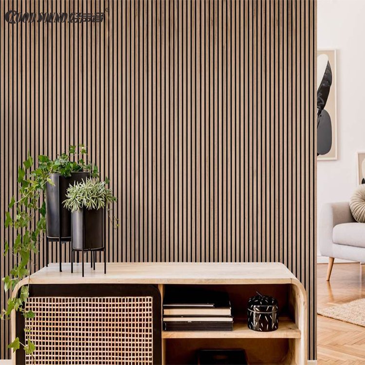 GoodSound Villa Mdf Wood Fiber Acoustic Tile Soundproof Board Slats Laminated Acoustic Panel