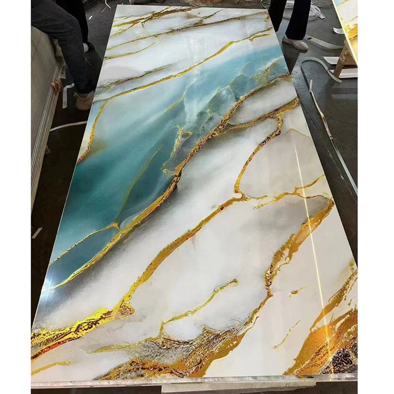 Factory direct Pvc Wall Sheet Marble Alternatives Board New design Wall panels 1220*2440 uv Pvc Marble Sheet