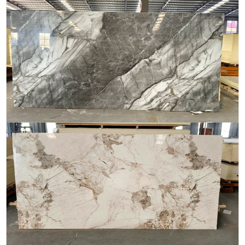 Waterproof PET Marble Bamboo charcoal fiber wall panel wood veneer WPC wall panel PVC Foam Board Modern Artificial Stone