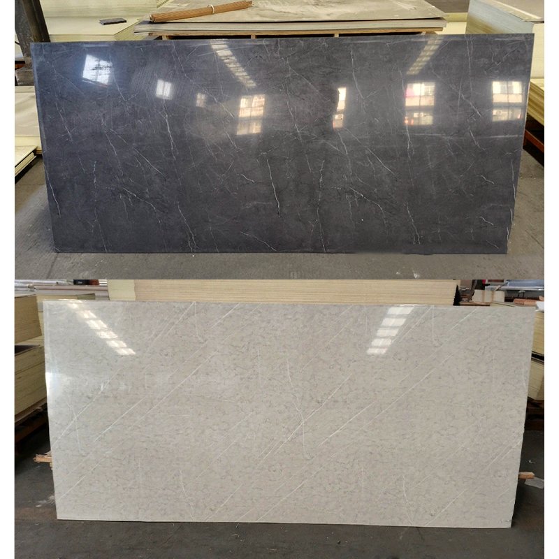 Waterproof PET Marble Bamboo charcoal fiber wall panel wood veneer WPC wall panel PVC Foam Board Modern Artificial Stone