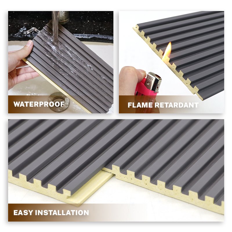 Modern Design Wpc Indoor Decoration Panel Board Background 3d Wall Panel