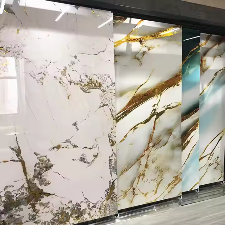 High Gloss 1220X2440Mm UV PVC Marble Sheet Alternative Marble Wall Panel Laminated Plastic Sheet Wall Panels & Boards
