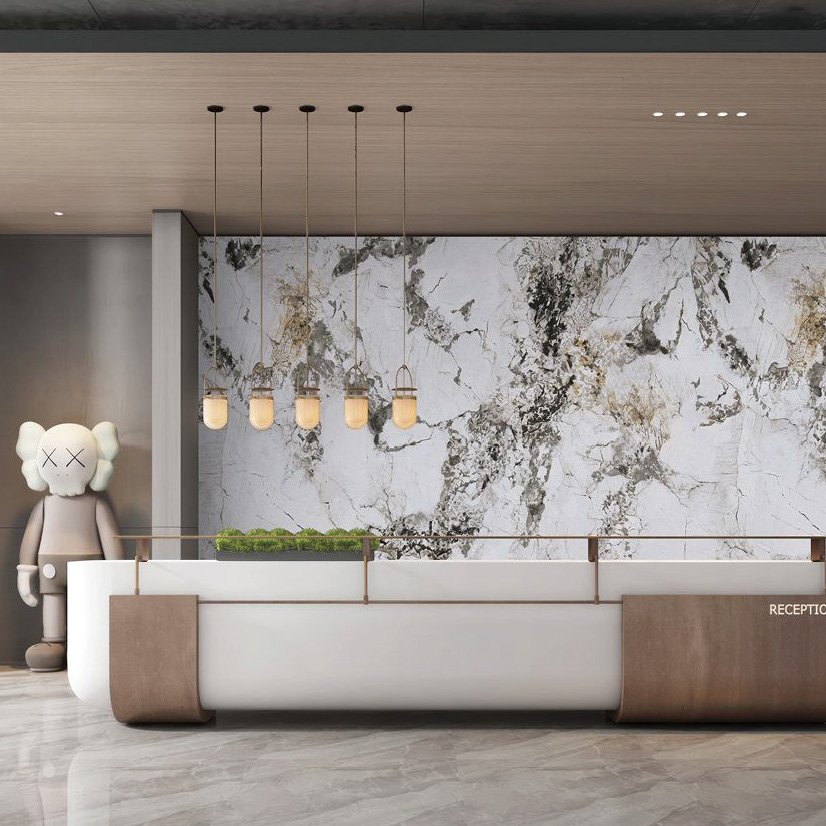 Indoor Carbon Crystal Plate Marble Texture Board Wpc Cladding Wall Panels Boards Pvc Filmed Bamboo Charcoal Board
