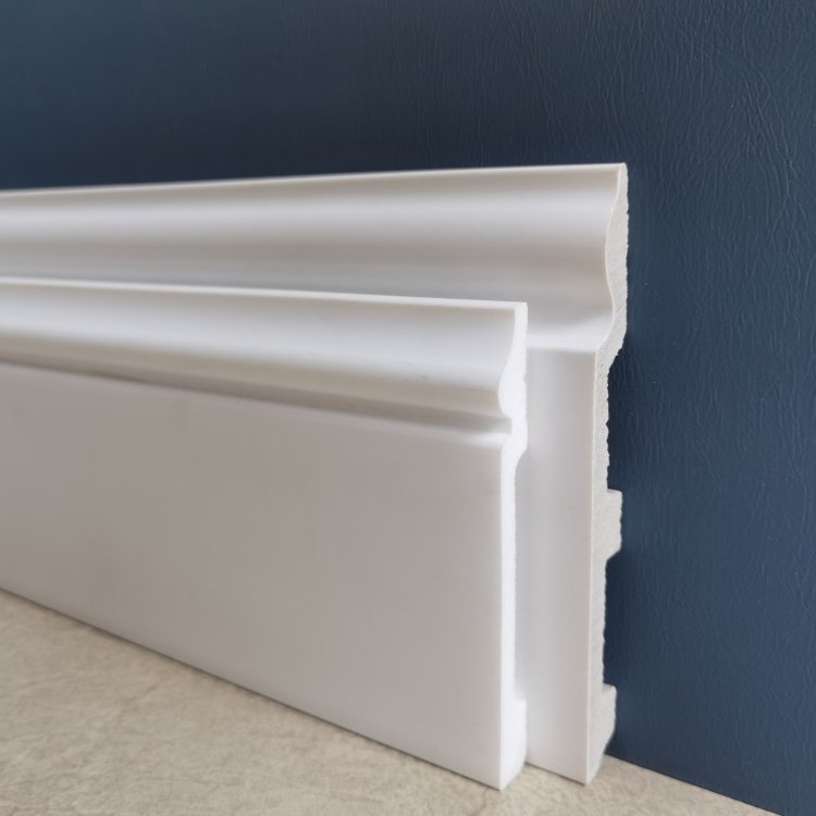Heritage Victorian PS White Floor Skirting Board 10CM 15CM Old-fashioned Polystyrene Wall Baseboard Panel