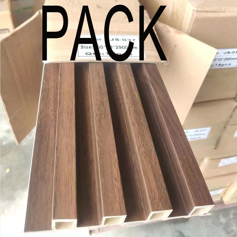 Factory Indoor Decor Wood Plastic Composite Pvc wpc Coated Cladding Fluted Wall Board Interior Wpc Wall Panel