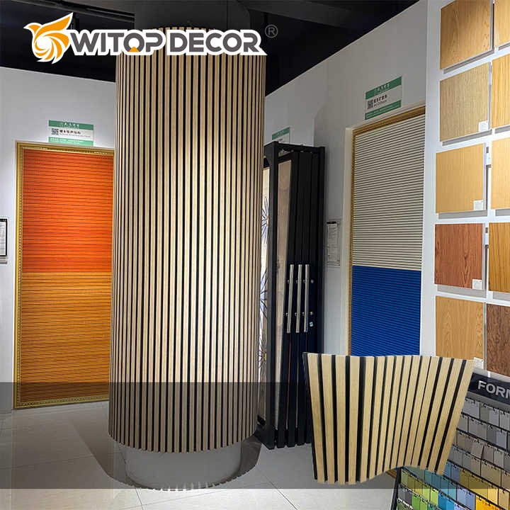 Acoustic Panels MDF Soundproof Material Wooden Wall Slat Natural Walnut Wood Board Polyester Fiber