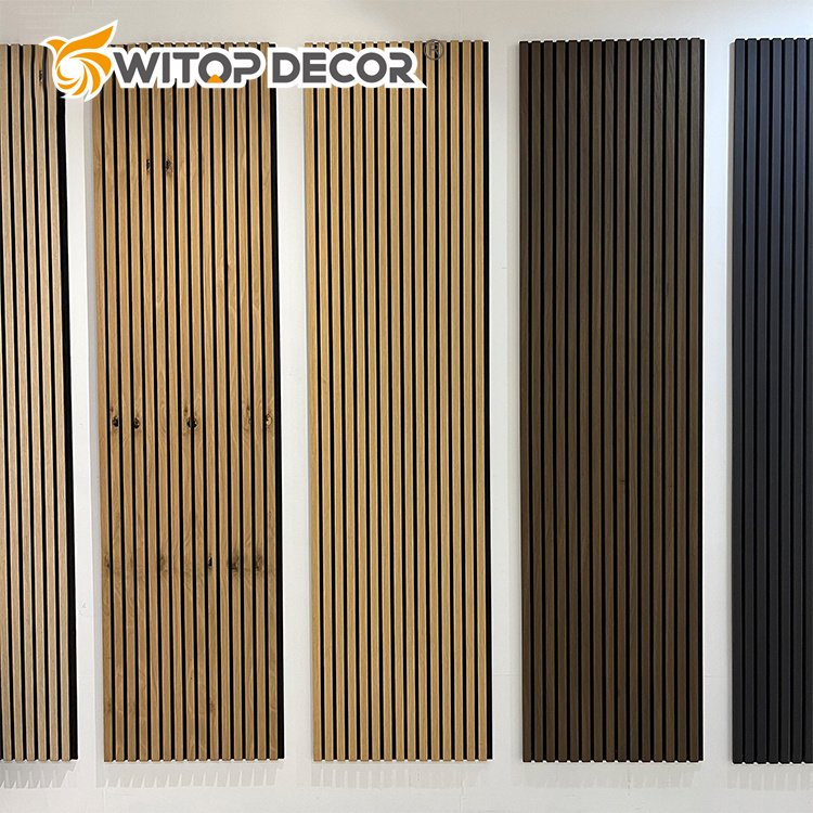 Acoustic Panels MDF Soundproof Material Wooden Wall Slat Natural Walnut Wood Board Polyester Fiber