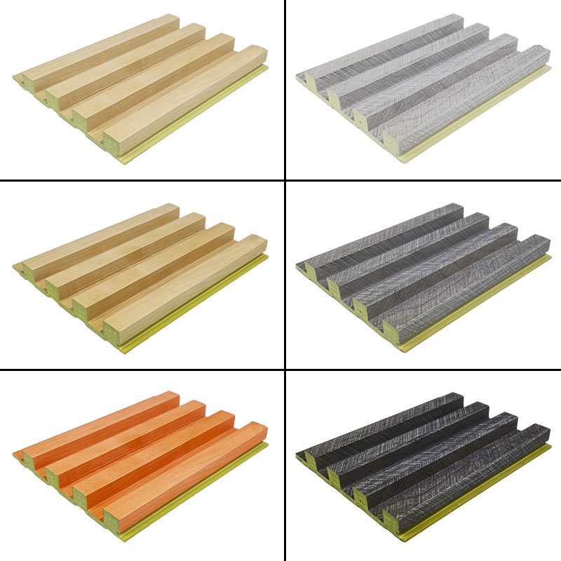 Reasonable Price 3D Wood Veneer Fluted Cladding Low Price WPC Decor Wall Panel Board For Indoor Tv Background Wall Decoration