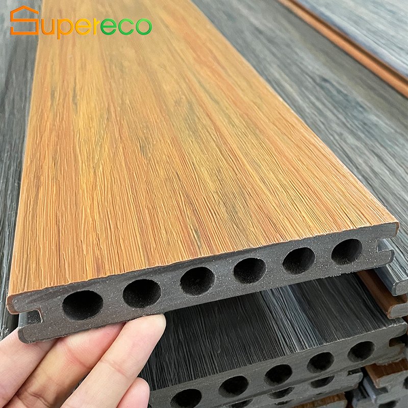 Factory Wholesale Outdoor Deep Embossing Wood Plastic Plank WPC Compound Floor Exterior WPC Composite Decking