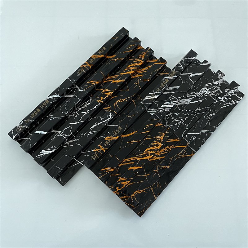 Marble Stone Surface 3D Board Wood Alternative Panels WPC Fluted Wall Panel for Office Decoration