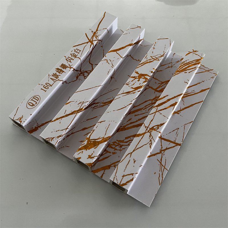 Marble Stone Surface 3D Board Wood Alternative Panels WPC Fluted Wall Panel for Office Decoration
