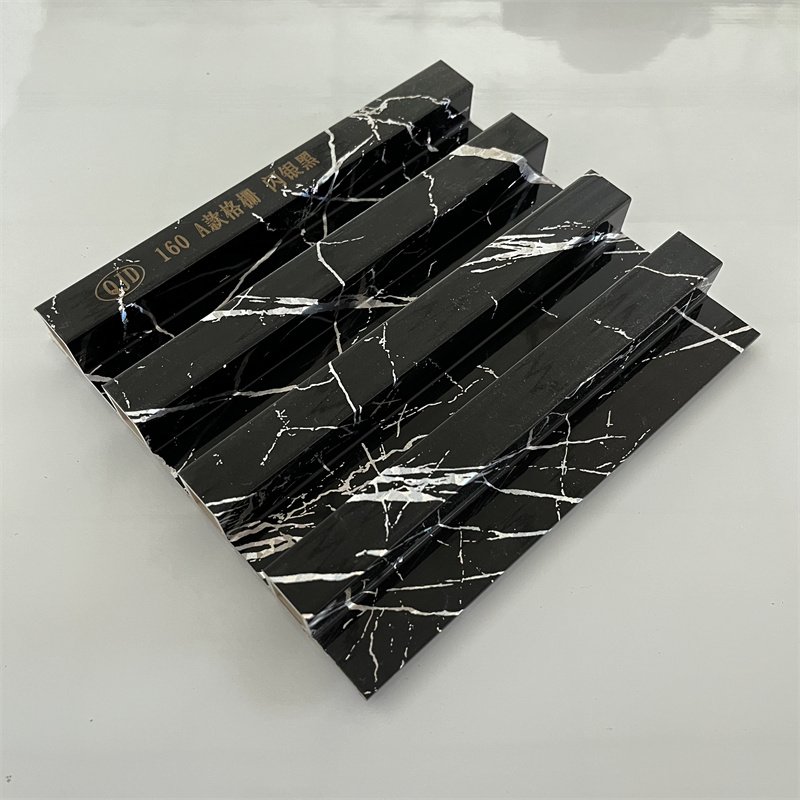Marble Stone Surface 3D Board Wood Alternative Panels WPC Fluted Wall Panel for Office Decoration