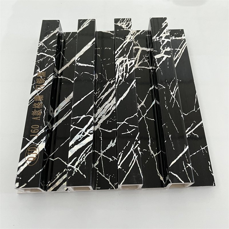 Marble Stone Surface 3D Board Wood Alternative Panels WPC Fluted Wall Panel for Office Decoration
