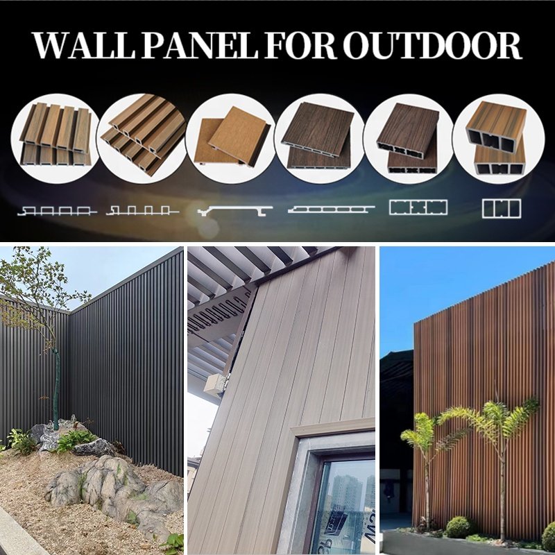 Wpc Cladding Wooden Look Water-Proof Outdoor Decorative Co-Extrusion Exterior Wall Panel For Garden