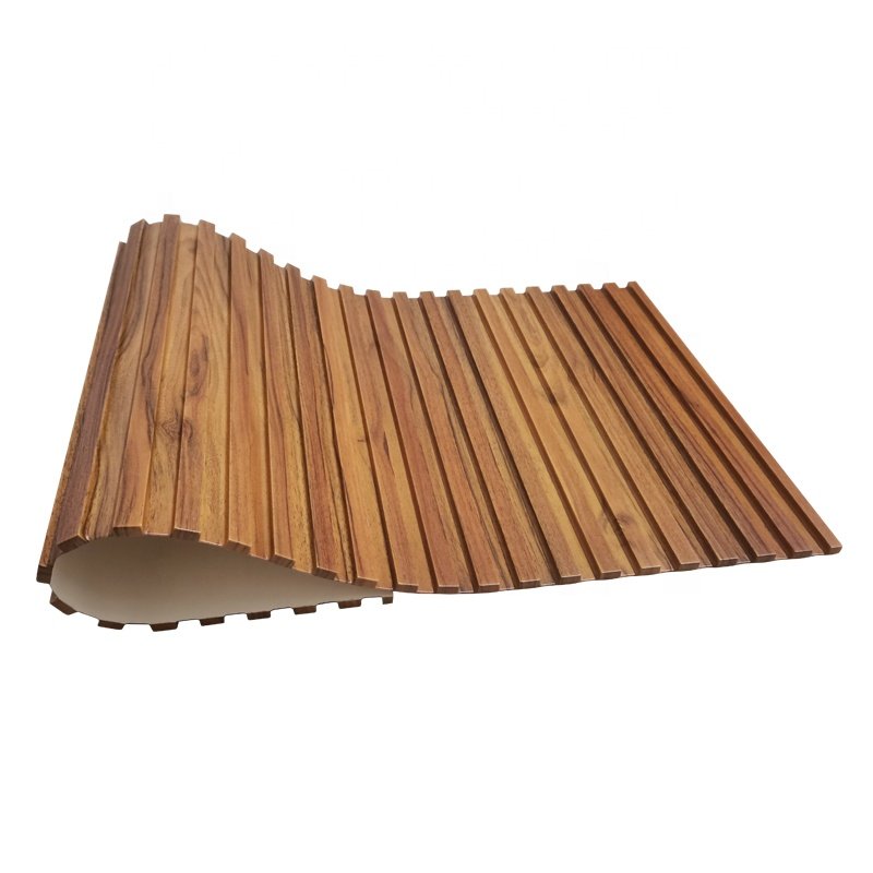 Customized Laminated RAW white primer oak PVC Wave Board Curved MDF Wall Panel Wall Decor Flexible Decoration Panel