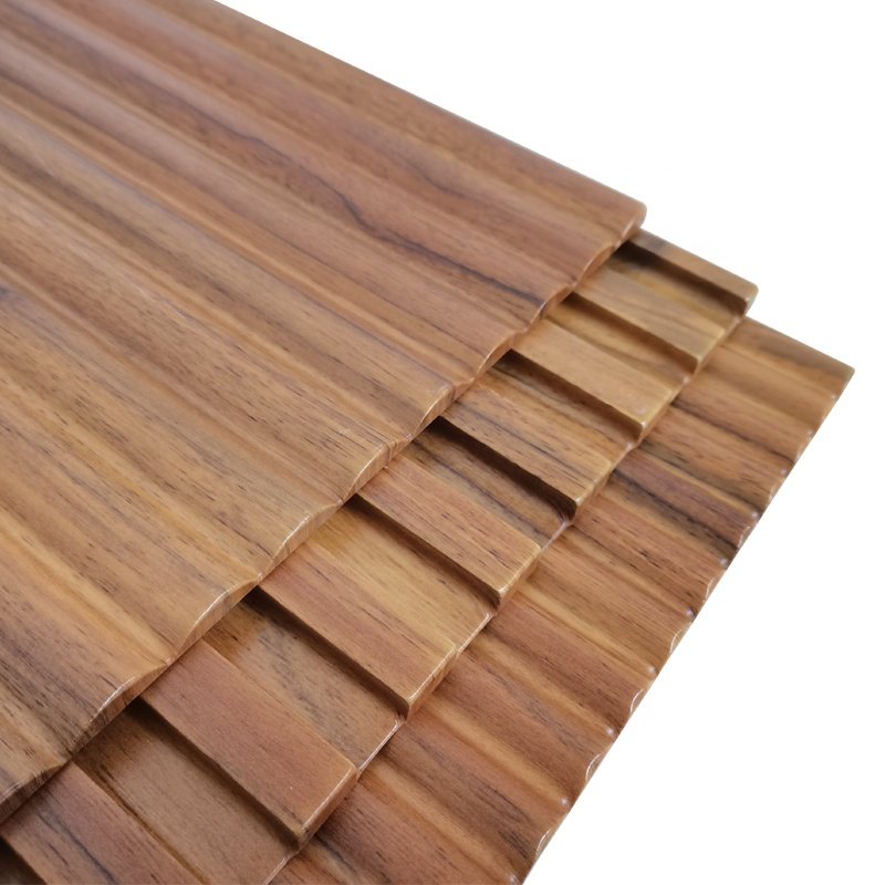 Customized Laminated RAW white primer oak PVC Wave Board Curved MDF Wall Panel Wall Decor Flexible Decoration Panel