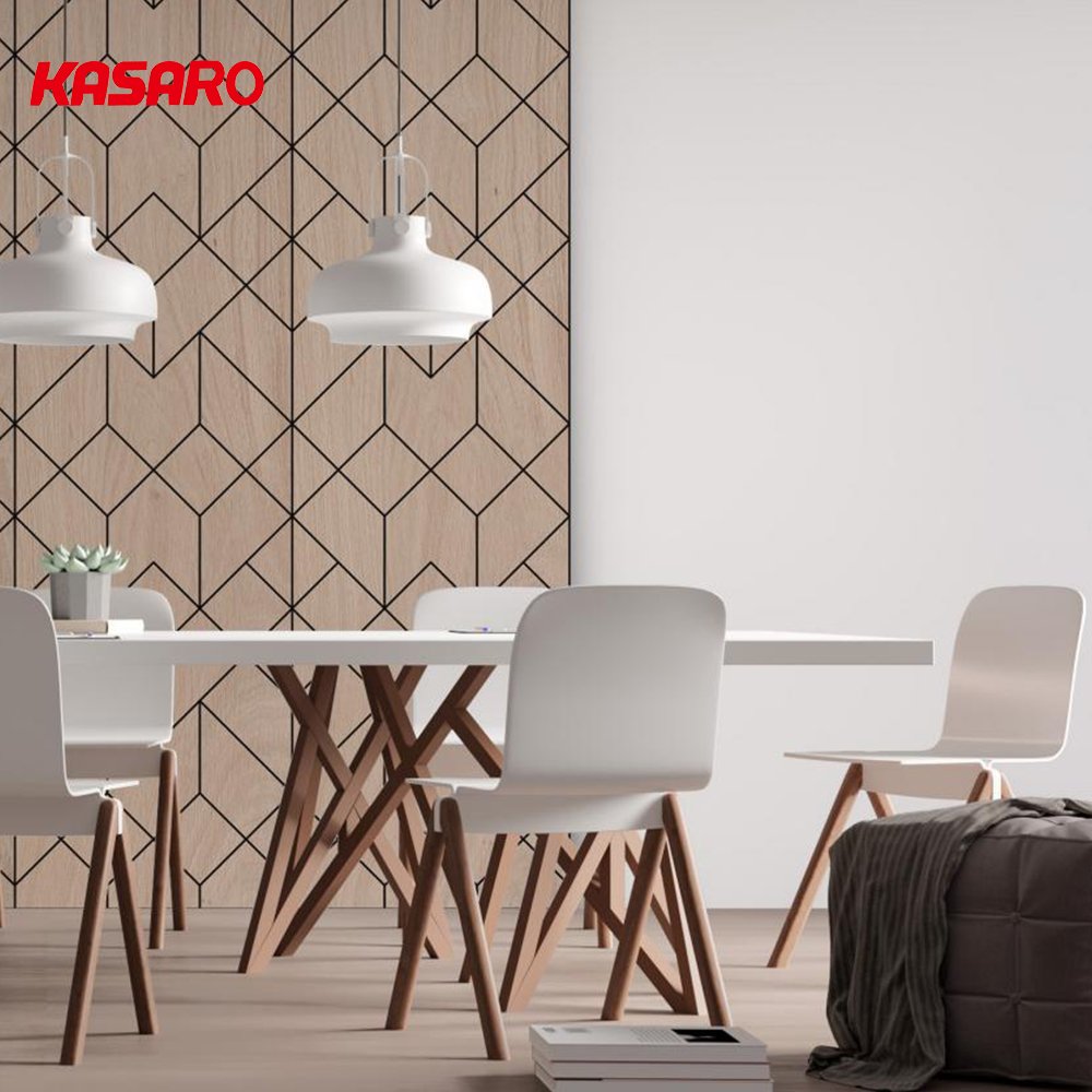 KASARO special design construction panel polyester fiber acoustic panels & boards fluted slat wall decor wood fashion wall panel