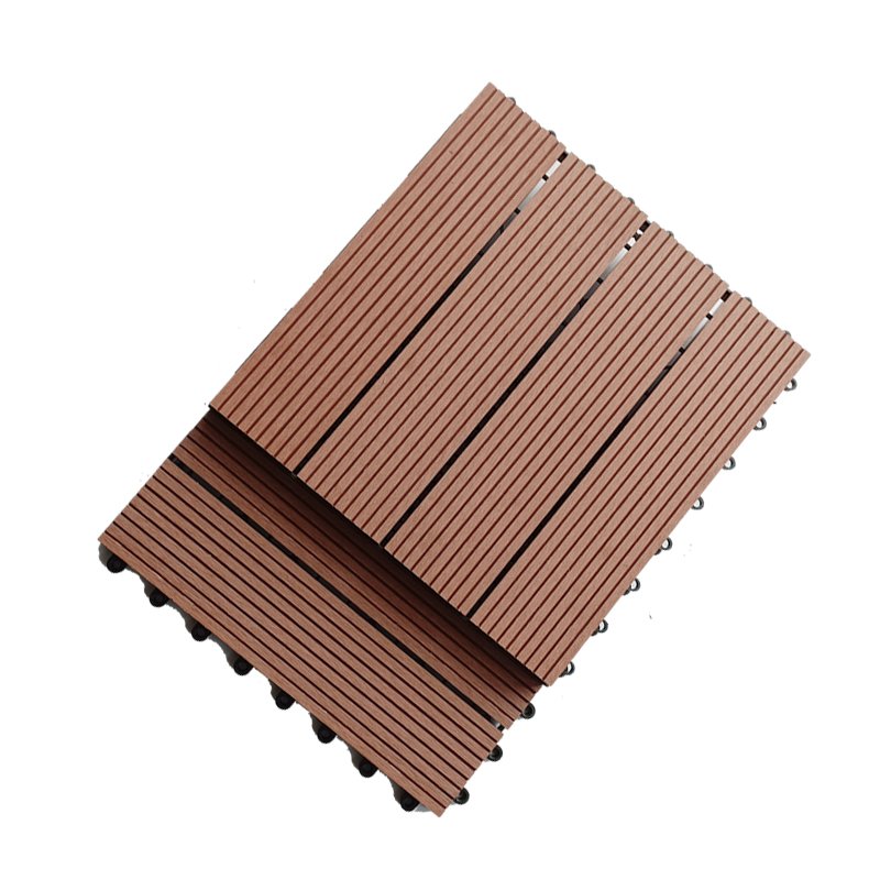 Outdoor Decking Patio Tiles Balcony Terrace Decoration 4-Slats WPC Interlocking Deck Tile Anti-slip Outdoor Floor Tiles
