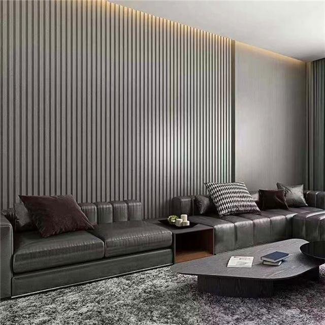 indoor WPC Slat Partition Wall PVC Panels interior wall WPC Louver great Wall Panels