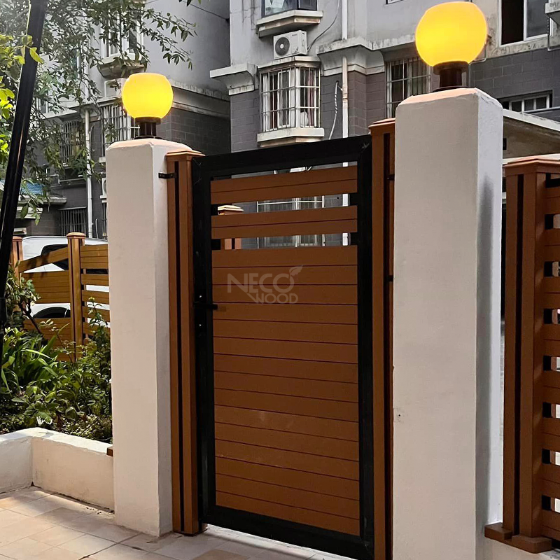Necowood ASA Fence Compound Garden Fence Outdoor Garden Wooden Plastic Composite Fence Door