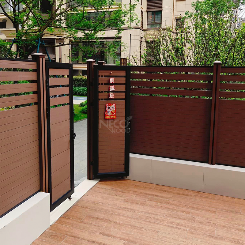 Necowood ASA Fence Compound Garden Fence Outdoor Garden Wooden Plastic Composite Fence Door