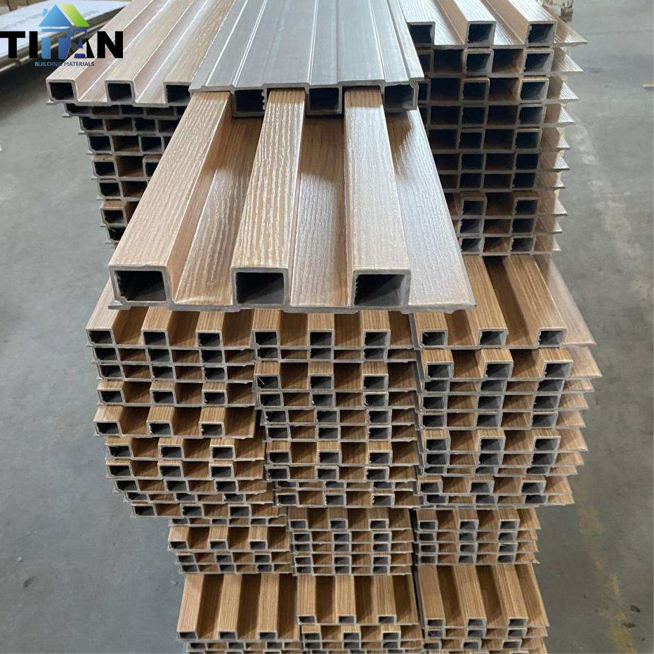 Decorative Board Hollow Interior Decoration Wood Design Indoor Interior Laminated Wpc Slat Fluted Wall Panel