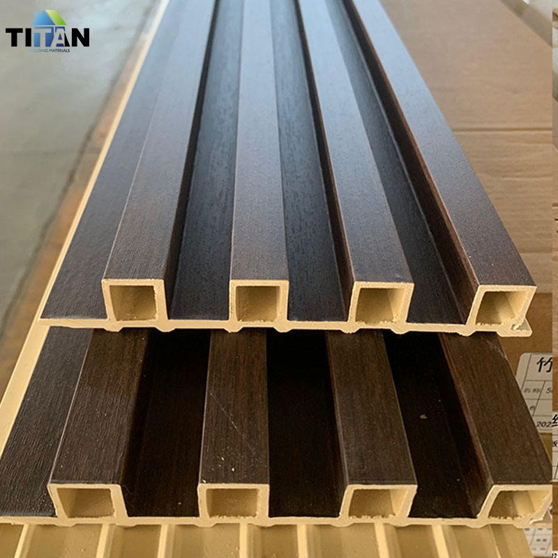 Decorative Board Hollow Interior Decoration Wood Design Indoor Interior Laminated Wpc Slat Fluted Wall Panel