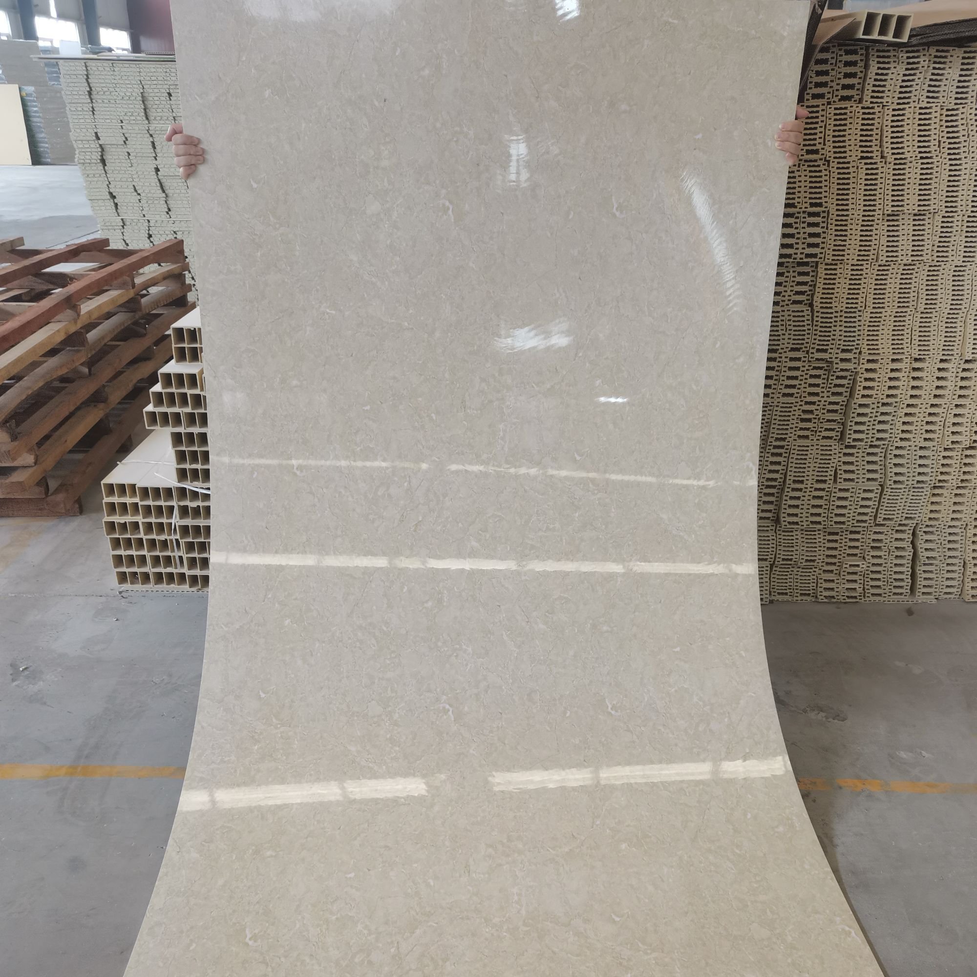 WPC Marble Sheet Wall Board Luxury Interior PVC Decking for Villa and Hotel UV Protected Wall Panels/ Wallpapers