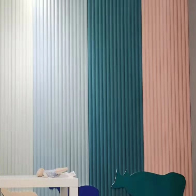 Gooday PVC wall panels factory Pink Color Children Room Round Fluted interior other boards for Decoration