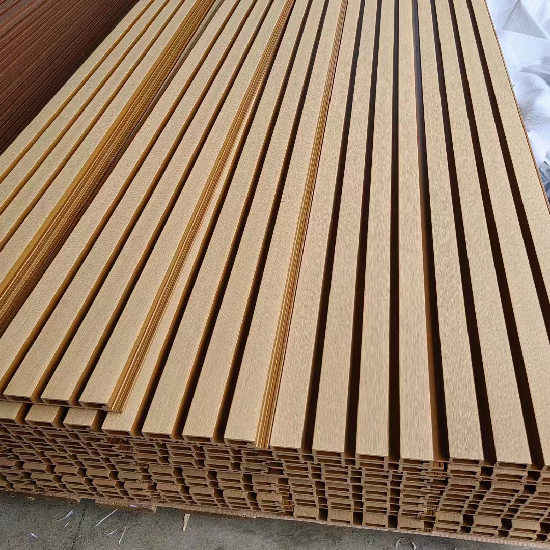 Waterproof Fireproof Wood Panels Wall Decor Interior Wpc Lightweight Seamless 3d Slat Wood Wall Panel Cladding Wood Interior
