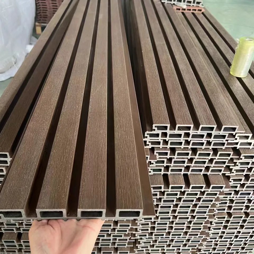 Waterproof Wood Plastic Wall Wpc Fluted Cladding Panel Decorative Co-extrusion Wood Wpc Wall Panel Outdoor Wpc Wall Panel Boards